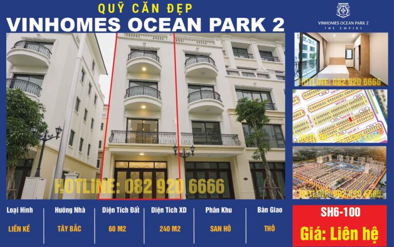 [Bán] Liền Kề SH6-100 Vinhomes Ocean Park 2