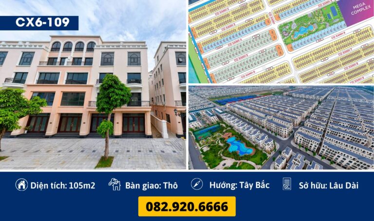 [Bán] Liền Kề Xẻ Khe CX6-109 Vinhomes Ocean Park 2