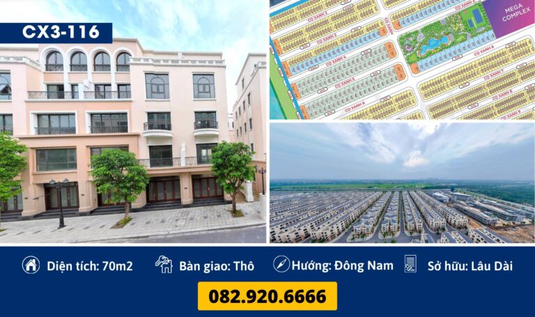 [Bán] Liền Kề CX3-116 Vinhomes Ocean Park 2