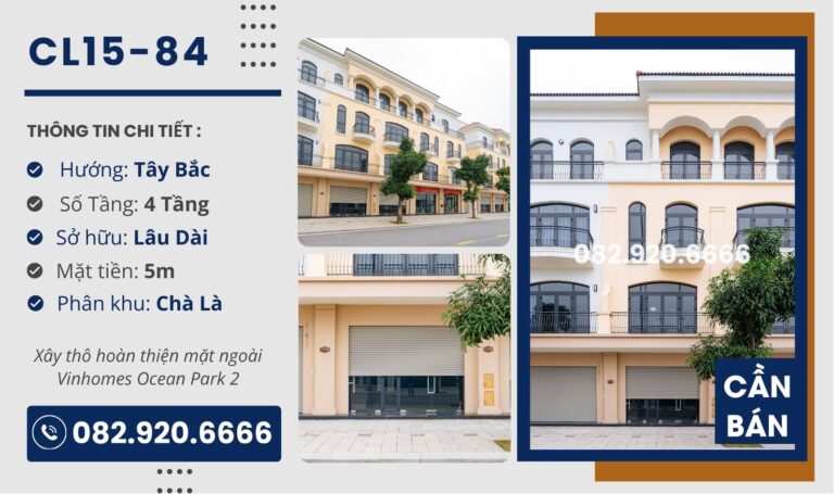 [Chuyển nhượng] Liền Kề CL15-84 Vinhomes Ocean Park 2
