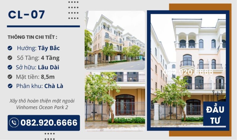 [Bán] Song Lập CL-07 Vinhomes Ocean Park 2