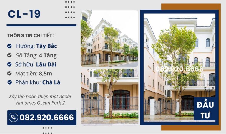 [Bán] Song Lập CL-19 Vinhomes Ocean Park 2