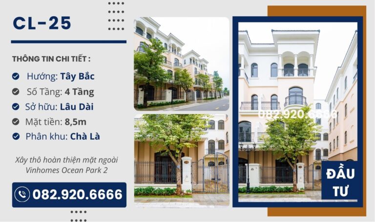 [Bán] Song Lập CL-25 Vinhomes Ocean Park 2
