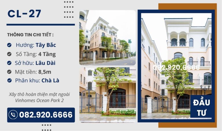 [Bán] Song Lập CL-27 Vinhomes Ocean Park 2