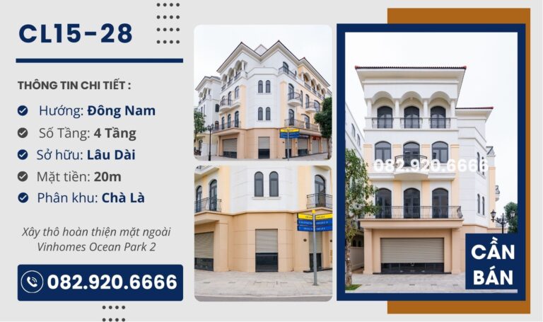 [Chuyển nhượng] Liền Kề CL15-28 Vinhomes Ocean Park 2