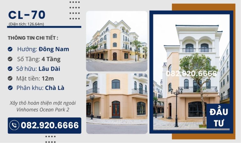 [Bán] Căn Góc CL-70 Vinhomes Ocean Park 2